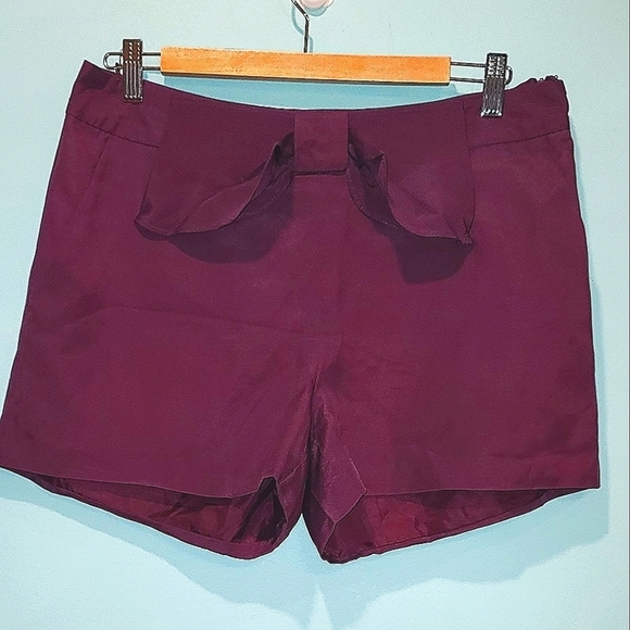 Vero moda, purple satin shorts with bow - Picture 1 of 8